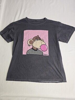 Bobby Jack Monkey Blowing Bubbles Bubblegum Y2K Graphic T-shirt S/M